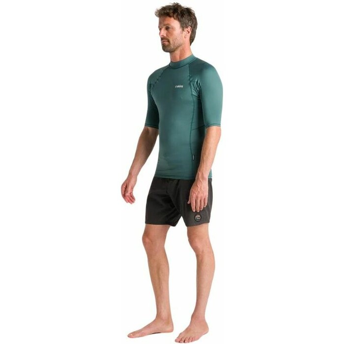 2024 C-Skins Mens NuWave UV Basics Short Sleeve Rash Vest C-NLYSSMC - Dark Sage